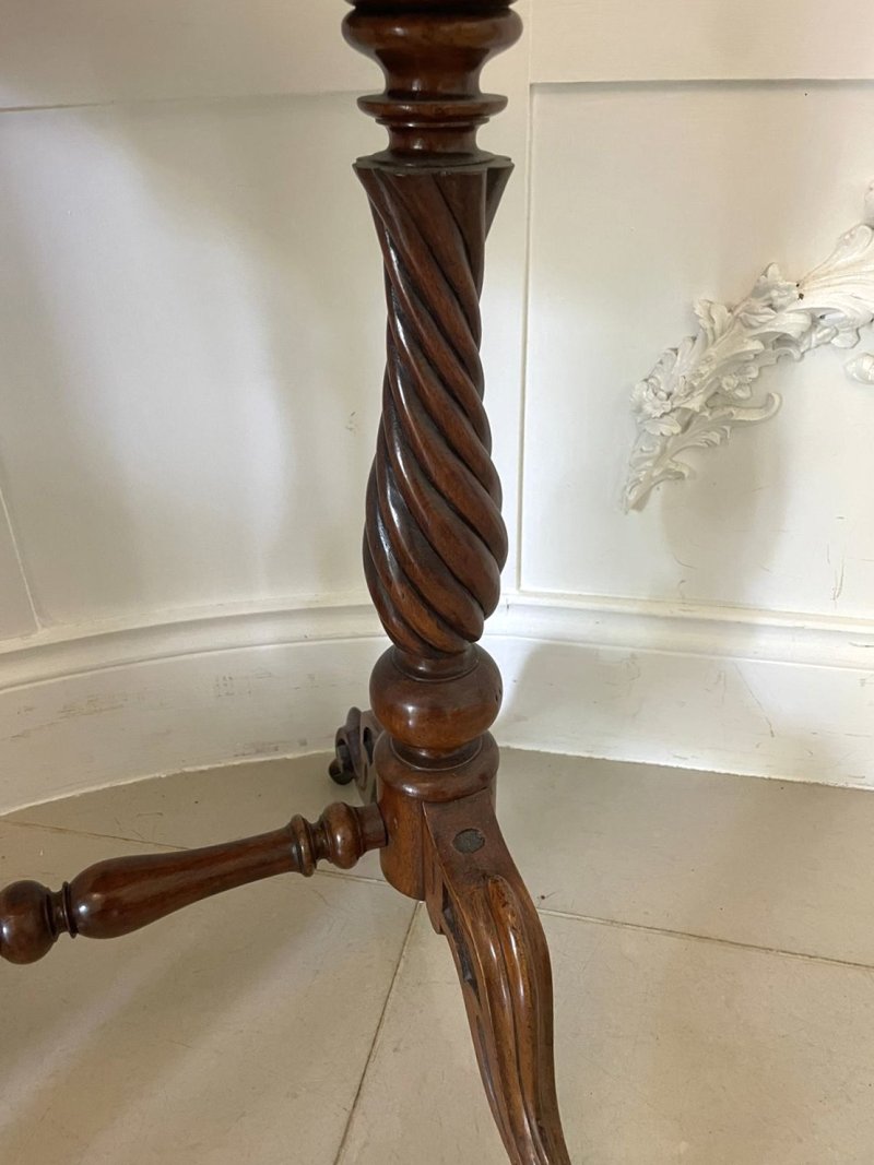 Antique Victorian Burr Walnut Work Lamp Table - Image 11